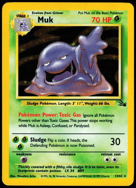 Pok Mon Tcg Muk Fossil Holo Wizards Base Set Holo Rare