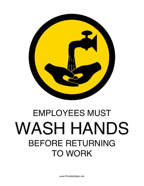 Employees Must Wash Hands Sign Template Download Printable Pdf Templateroller