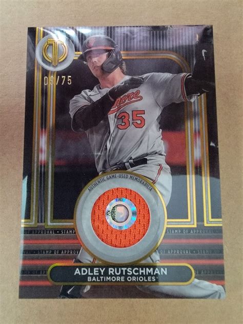 Adley Rutschman 2023 Topps Tribute Gold Stamp Of Approval Relic 09 75