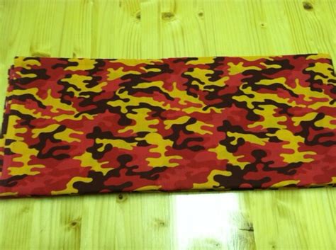 Camouflage print fabric in red and yellow from TheUntangledThread on ...