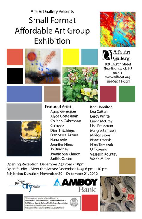 2012 – Dec 7 @ 7pm – Small Format / Affordable Art Group Exhibition Opening Reception & Alfa ...