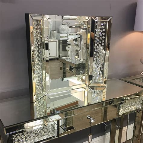 Floating Crystal Tri Fold Vanity Mirror Picture Perfect Home