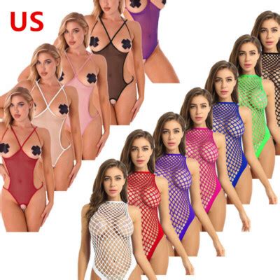 Sexy Women S Fishnet Bodysuit Sheer Body Stocking Lingerie Babydoll
