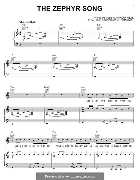 The Zephyr Song Red Hot Chili Peppers By Flea A Kiedis C Smith J Frusciante On MusicaNeo