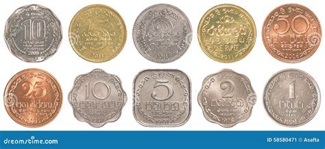 Sri Lankan Rupee Coins Collection Set Stock Photo - Image: 58580471