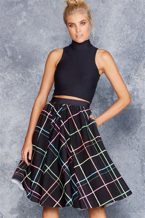 Tartan Neon Pocket Midi Skirt Limited Tartan Midi Skirt Midi Skirt Skirts