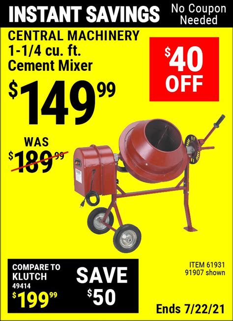 Harbor Freight Cement Mixer Parts List