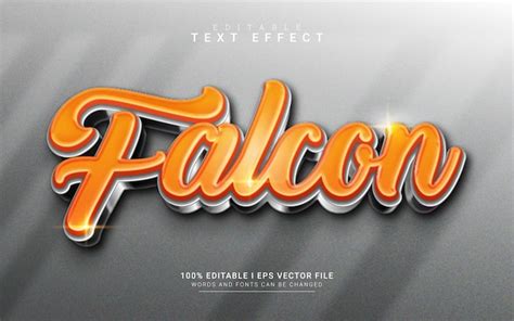 Premium Vector Glossy Falcon 3d Style Text Effect