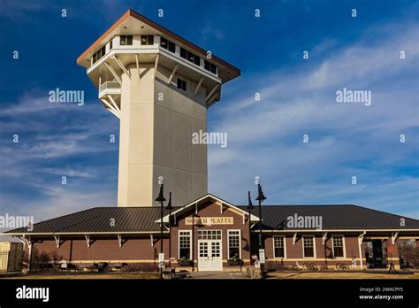 Golden Spike Tower and Visitor Center overlooking Bailey Yard, the ...