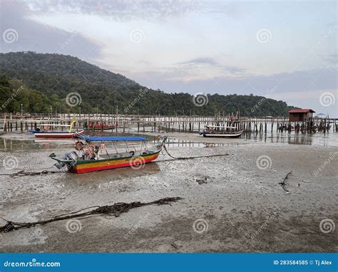 Sunset and Beach in Penang Island Malaysia Editorial Image - Image of shore, blue: 283584585