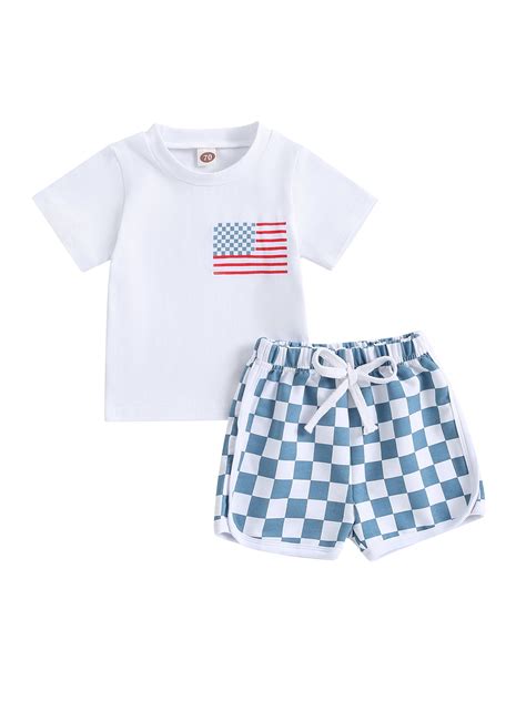 Canrulo 4th Of July Infant Toddler Baby Boy Outfits American Flag Short