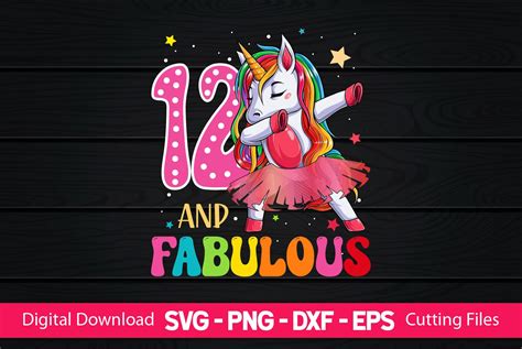 And Fabulous Unicorn Birthday Graphic By Craftartsvg Creative Fabrica