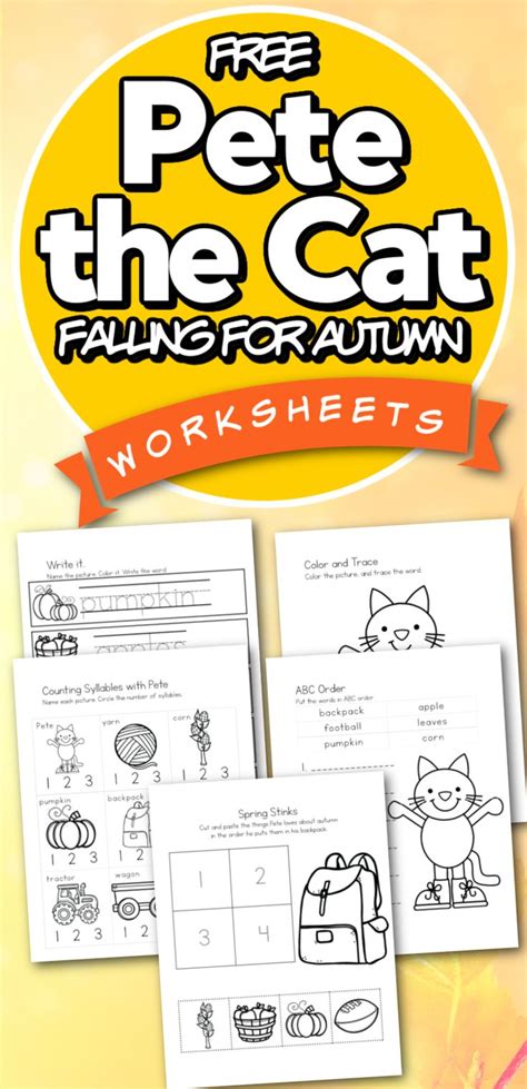 Free Printable Pete The Cat Falling For Autumn Activities