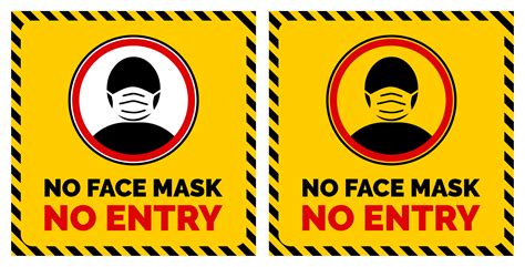 No Face Mask, No Entry Warning 1384711 Vector Art at Vecteezy