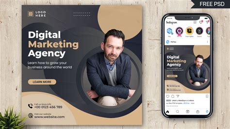 Free Digital Marketing Expert Instagram Post Psd Template 09