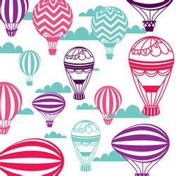 Cute Seamless Pattern With Pink Hot Air Balloons Vector Image