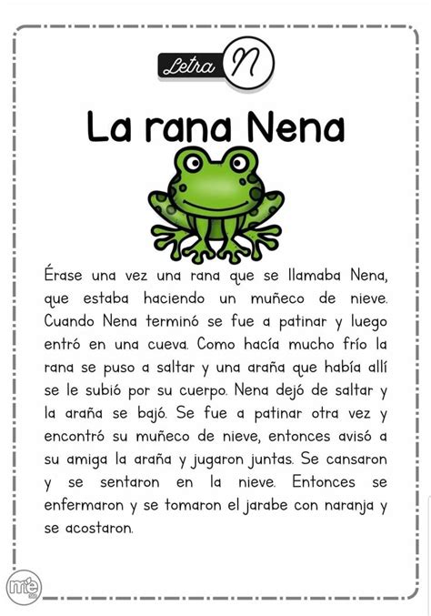 An Image Of A Frog In Spanish With The Words La Rana Nena On It