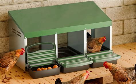 Neareen Nesting Boxes For Chickens 3 Compartment Roll Out Heavy Duty Chicken Coop