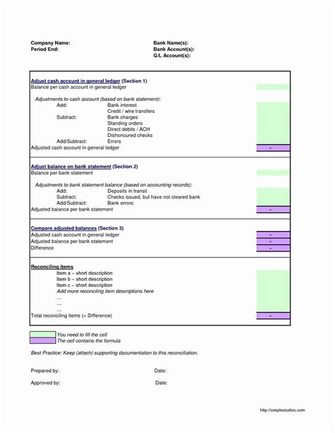 Balance Sheet Reconciliation Template Inspirational Best Ideas About