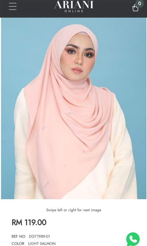 Ariani Splash Diamond Shawl In Light Salmon Women S Fashion Muslimah