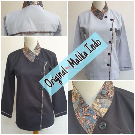 Jual Tropical Series Baju Chef Wanita Baju Kantor Kombi Batik Seragam