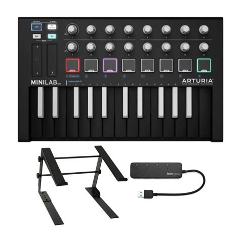 Arturia Minilab Mkii Inverted Midi Controller With Laptop Stand And