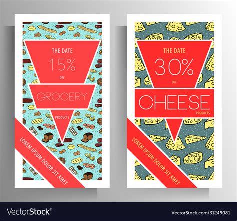 Grocery store banner template set the color Vector Image