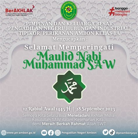 Selamat Memperingati Maulid Nabi Muhammad Saw Rabiul Awal H