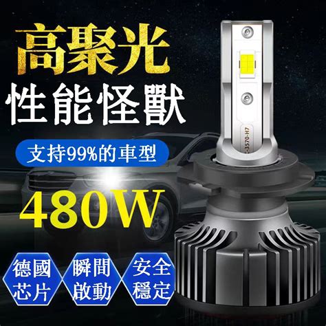 汽車led大燈 480w 超亮聚光 遠近光 H4 H7 9012 H11前照大燈 車用頭燈 Led大燈 12v24v 蝦皮購物