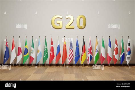 Banderas Del G20 O Grupo De Los 20 Es Un Foro Intergubernamental Compuesto Por 19 Países