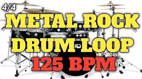 METAL ROCK DRUM LOOP 125 BPM YouTube