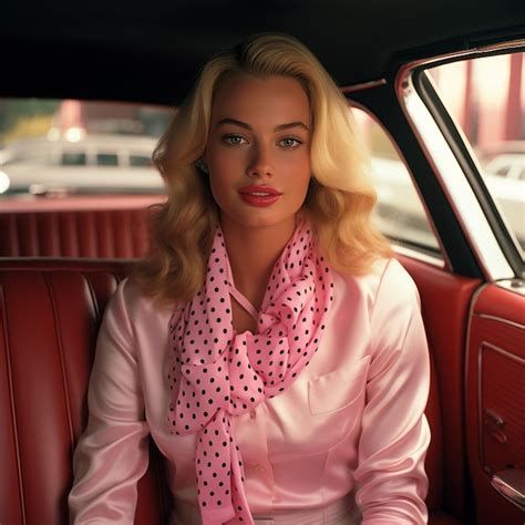 Margot Robbie Dans Le Film Réaliste De Poupée Barbie Photo Premium