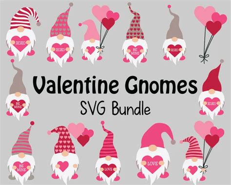 Valentine Gnomes Svg Bundle Free Svg Files For Cricut