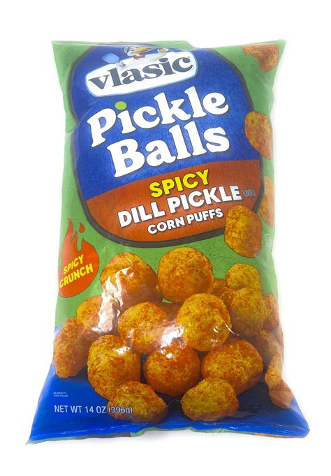 Vlasic Pickleball Balls Spicy Dill Pickle Corn Puffs, 14 Ounce