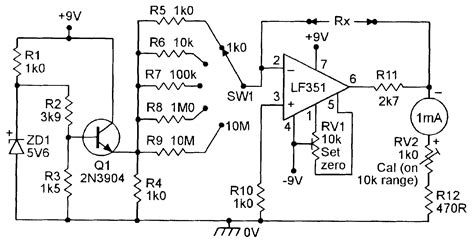 Digital Micro Ohmmeter Circuit Diagram