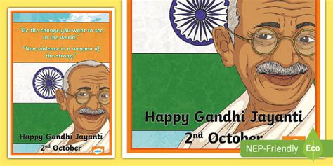 FREE! - Gandhi Jayanti Poster - Gandhi Jayanti | Twinkl