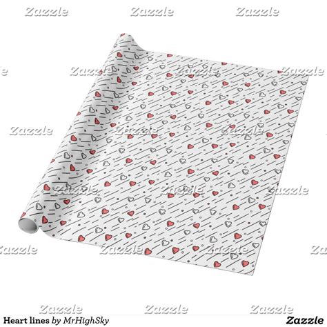 Heart Lines Wrapping Paper Heart Wrapping Paper Wrapping Paper Paper