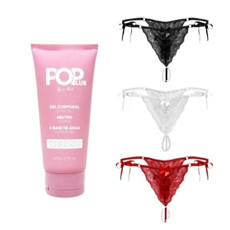 KIT Calcinha Fio Dental Tailandesa Pérolas Estimuladoras Sexy Gel Lubrificante Pop Lub SEX