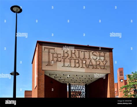 British Library main entrance on Euston Road, London, England, UK ...