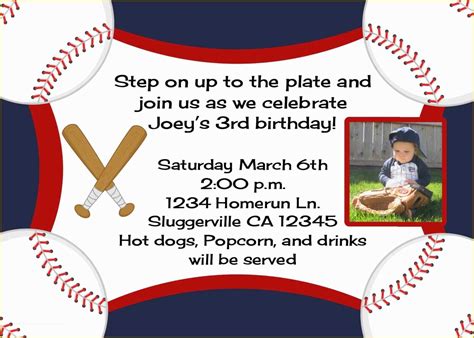 Baseball Birthday Invitation Templates Free Of Baseball Party Invitation Wording ...