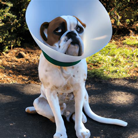 Dog With Cone Around Neck · Creative Fabrica