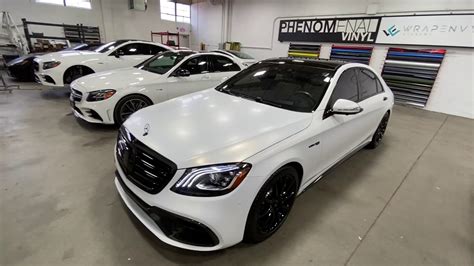 2020 Mercedes Benz S63 Amg Vinyl Wrapped In 3m 2080 Satin Frozen Vanilla Youtube