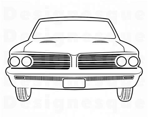 Muscle Car Outline Svg Car Svg Retro Car Svg Car Clipart Etsy