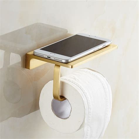 Gold Solid Brass Toilet Roll Holder Shelf Toilet Paper Etsy