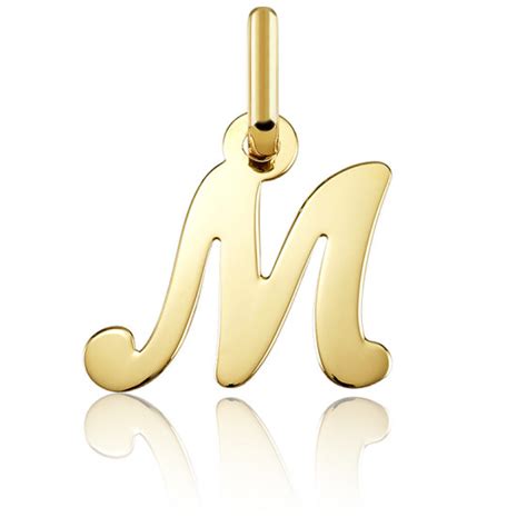 Pendentif Lettre M Or Jaune 750 Argyor