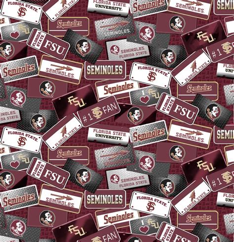 Florida State University Cotton Fabric By Sykel Fsu Seminoles License