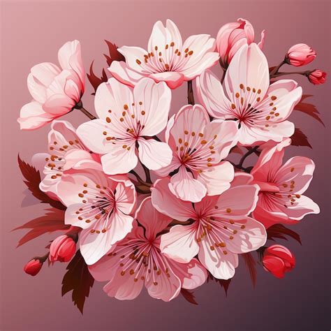 Vector De Fleur De Sakura Fleur Florale Rose Au Printemps Fond P Tale