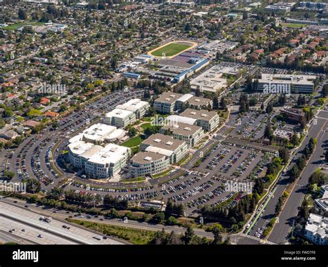 Apple Campus, Apple Inc., aerial, Apple University, above Apple Inc ...