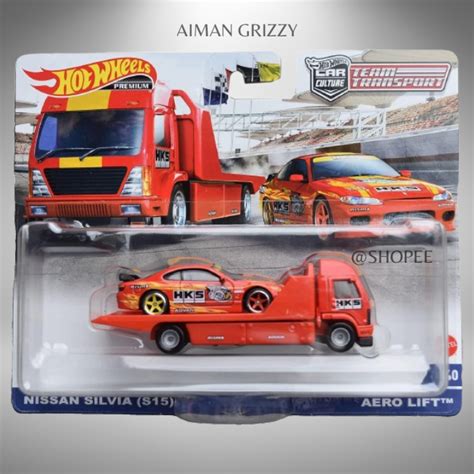 Hot Wheels Car Culture Team Transport Nissan Silvia S15 Aero Lift JDM HKS Shopee Malaysia
