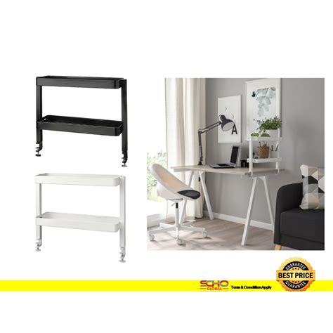 Ikea Vattenkar Desktop Shelf 49x15 Cm Blackwhite Shopee Malaysia